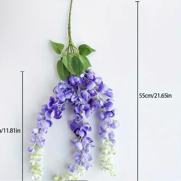 3Pcs Wisteria Hanging Flowers Artificial Flower Arrangement - Picture 3 of 4